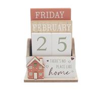 Lesser & Pavey Love and Affection Autumn Wooden Adjustable Day and Month Tabletop Calendar - Reuse Every Year