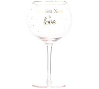 Lesser & Pavey LP44173 Large Decorated 700ml Party Novelty Printed Tonic Balloon “All You Need is Love” Slogan Saying Ladies Gin Glass Gift Box Gold