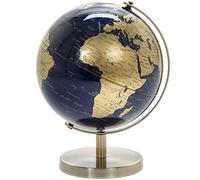 Lesser & Pavey LP44776 Vintage Rotating Gold and Blue World Globe with Metal Stand for Your Desk/Office, 19cm