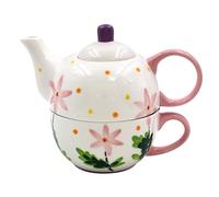 Lesser & Pavey Lynsey Johnstone Cosmos Tea for One | Lovely Design Tea Pot & Cup Set | Ceramic Tea Pot Gift Set | Beautiful Printed Tea Pot for Home & Office