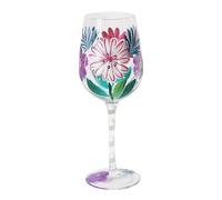 Lesser & Pavey Lynsey Johnstone Pink Gerberas Wine Glass for Home, Kitchen, Restaurant & Parties | Lovely Wine Glassware for Drinks | Beautiful Gift for Women, Men, Wedding & Christmas