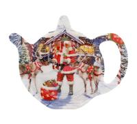 Lesser & Pavey Macneil Traditional Santa Teabag Tidy - 13cm x15cm - Gift Idea for Xmas - Santa Themed, UK Design, Hot Drinks, Tea - Christmas Tableware