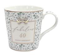 Lesser & PAVEY Madelaine 40th Birthday Mug Madelaine by Hearts Design, Tea and Coffee Mugs for Hot Drinks | Fine China Printed Mugs for Kitchen & Home | Reusable Ceramic Cups for Every Occasion