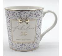 Lesser & PAVEY Madelaine 50th Birthday Mug Madelaine by Hearts Design, Tea and Coffee Mugs for Hot Drinks | Fine China Printed Mugs for Kitchen & Home | Reusable Ceramic Cups for Every Occasion