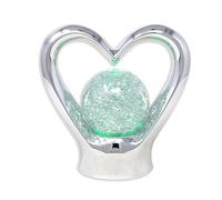 Lesser & Pavey Metallic Silver Heart Lamp | Gift for Your Loved Ones | Living Room Décor Night Lamp | Decorative Night Lights for Home & Office