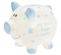 Lesser & Pavey My First Piggy Bank Blue Large For Savings | Lovely Money Box For Money Saving Challenge | Money Tin or Money Saving Box For Adults | Ideal Money Safe & Piggy Bank For Kids