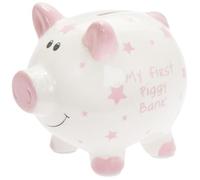 Lesser & Pavey My First Piggy Bank Pink Money Saving Box Large
