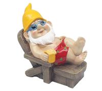 Lesser & Pavey Naughty Gnome Sunbather 8" Gnomes Behaving Badly Figurines Statues For Home Decor | Ideal Ornaments Friendship Gifts For Women & Men | Lovely Table Centerpiece & Living Room Accessories