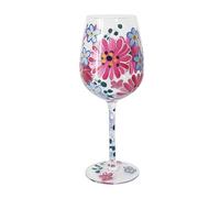 Lesser & Pavey Pink Gerbera Wine Glass | Lovely Gift for Women & Men | Designed by Lynsey Johnstone | Luxury Wine Glass for Every Occasions