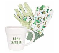 Lesser & Pavey Plant Pot Mug And Gloves Gift Set For Her - Head Gardener