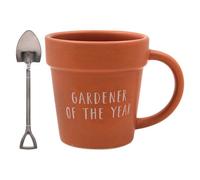 Lesser & Pavey Plant Pot Mug & Shovel Tea Spoon Gift Set - Gardener Of The Year