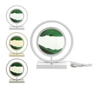 Lesser & Pavey Quicksand Lamp with Light for Decor | Rotatable Moving Sand Art Lamp for Night Light | Artistic Gift for Home Decor & Desk Lamp - Quicksand Lamp Green