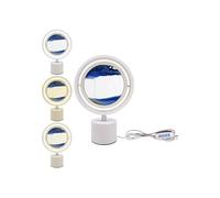 Lesser & Pavey Quicksand Lamp with Light for Decor | Rotatable Moving Sand Art Lamp for Night Light | Artistic Gift for Home Decor & Desk Lamp - Quicksand Lamp Blue