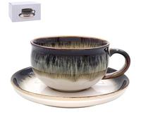 Lesser & Pavey Reactive Glaze Cup and Saucer Set | Lovely Tea Cup Set Perfect for Any Home or Office | Tea Cups and Saucers or Coffee Cup and Saucer for Enjoying Hot Drinks - Elements