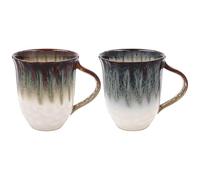 Lesser & Pavey Reactive Glaze Mugs Set of 2 | Ceramic Coffee Mugs Set for Home or Work | Designed by Elements | Lovely Mugs for Tea, Coffee & Hot Drinks