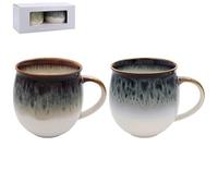 Lesser & Pavey Reactive Glaze S2 Mugs 2ASST | Ceramic Coffee Mugs Set for Home or Work | Designed by Elements | Lovely Mugs for Tea, Coffee & Hot Drinks