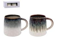 Lesser & Pavey Reactive Glaze 2S Mugs 2ASST | Ceramic Coffee Mugs Set for Home or Work | Designed by Elements | Lovely Mugs for Tea, Coffee & Hot Drinks