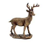 Lesser & Pavey Reflections Bronzed Deer Ornament - Elegant Resin Stag Figurine for Mantelpiece & Christmas Decor