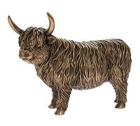 Lesser & Pavey Reflections Bronzed Highland Cow Figurine, Bronze
