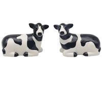 B&Q Salt & Pepper Set Cow-Shaped Ceramic Shakers - Novelty Kitchen Gift