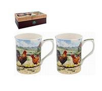 Lesser & Pavey Set of 2 Mugs - Rooster and Hen