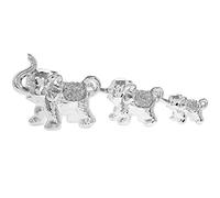 Lesser & Pavey Set of 3 Silver Sparkle Elephants Diamante Decorative Statue Art Figure Ornament
