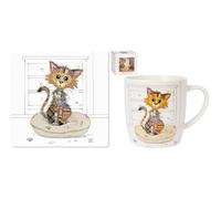 Lesser & Pavey Set of 4 Coasters and 1 Mug Bug Art Kimba Kitten
