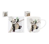 Lesser & Pavey Set of 4 Coasters and 1 Mug Bug Art Po Zi Panda