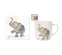 Lesser & Pavey Set of 4 Coasters and 1 Mug Bug Art Quirky Design Eddie Elephant