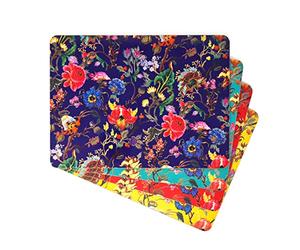 Lesser & Pavey Set of 4 Placemats William Morris Anthina Bright Floral Flowers Assorted Colour, 29 x 22 centimeter