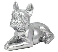 Lesser & Pavey Silver Art French Bulldog Lying Designed Ornament | Home Decor Animal Ornaments For All Homes or Offices | Decorative Home Accessories For All Types of Homes