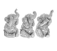 Lesser & Pavey Silver Art Three Wise Diamante Elephant Ornament Statue Figurine Display Decor
