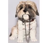 Lesser & Pavey Sitting Walkies Shih Tzu, Gold & White, Gold/White, H14cm
