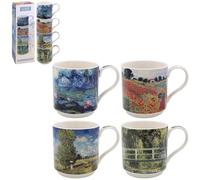 Lesser & Pavey Stacking Mugs Set of 4 | Ceramic Coffee Mugs Set for Home or Work | Premium Design Mugs Set for All Occasions | Lovely Mugs for Tea, Coffee & Hot Drinks - Claude Monet