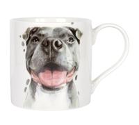 Lesser & PAVEY Staffie Mug Robert James Hull, Tea and Coffee Mugs for Hot Drinks | Fine China Printed Mugs for Kitchen & Home | Reusable Ceramic Cups for Every Occasion | Gifts for Women & Men