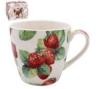 Lesser & Pavey Strawberry Field Breakfast Mug | Ceramic Coffee Mugs for Home or Work | Premium Design Mugs for All Occasions | Lovely Mugs for Tea, Coffee & Hot Drinks