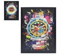 Lesser & Pavey Time Blaster Wall Art | Futuristic Neon Wall Sign with Retro Sci-Fi Clock Theme | Vibrant LED Light Display for Bedroom Lounge Bar or Office | Unique Decor for Time Travel Fans