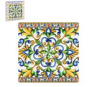 LESSER & PAVEY Tuscany Ceramic Single Coaster Mediterranean Floral Art Design Vibrant Colour, LP95878