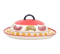 Lesser & Pavey Tuscany Christmas Hand Painted Butter Dish for Kitchen & Home | Dishwasher Safe Butter Dish with Lid for Keep Butter Fresh | Durable BPA-Free Butterdish for Butter Storage