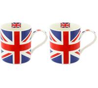 Lesser & Pavey Union Jack Mug - FINE China and Boxed - LP33591, Blue (Pack of 2)