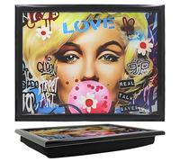 Lesser & Pavey Urban Art Blonde Bombshell Laptray For Food Serving & Breakfast | Comfortable Lap Trays With Bean Bag Cushion For Home & Daily Use | Durable Lap Trays For Eating On Lap For Adults