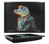 Lesser & Pavey Urban Art Crocodile Rock Laptray For Food Serving & Breakfast | Comfortable Lap Trays With Bean Bag Cushion For Home & Daily Use | Durable Lap Trays For Eating On Lap For Adults
