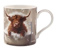 Lesser & Pavey Urban Art Highland Cow Bubble Bath Mug for Hot & Cold Drinks | Fine China Tea and Coffee Cups for Home & Office | Comfortable & Easy-to-Hold Coffee Mugs for Beverages & Daily Use