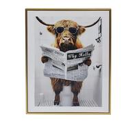 Lesser & Pavey Urban Art Highland Cow Loo Wall Art for Living Room Decor & Bedroom Walls | Stylish Canvas Wall Art for Home Decor & Wall Decor | Lovely Birthday Gifts for Women & Men