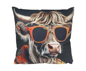 Lesser & Pavey Urban Art Highland Cow Soft and Cozy Pillow | Rustic Animal Artwork, Plush Support, Cozy Home Styling, Comfortable Seating, Decorative Accent, Country Inspired Gift