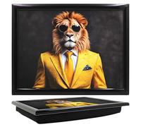 Lesser & Pavey Urban Art Lion Bling Laptray For Food Serving & Breakfast | Comfortable Lap Trays With Bean Bag Cushion For Home & Daily Use | Durable Lap Trays For Eating On Lap For Adults