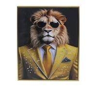 Lesser & Pavey Urban Art Lion Bling Wall Art for Living Room Decor & Bedroom Walls | Stylish Canvas Wall Art for Home Decor & Wall Decor | Lovely Birthday Gifts for Women & Men