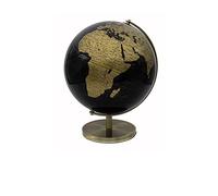 Lesser & Pavey Vintage Rotating Gold and Black World Globe with Metal Base, h34cm