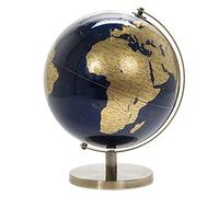 Lesser & Pavey Vintage Rotating Gold and Blue World Globe with Metal Stand for Your Desk/Office, 34 CM, 34cm