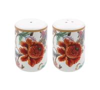 Lesser & Pavey William Morris Anthina Floral Ceramic Salt & Pepper Shaker Set Seasoning Pots, Red